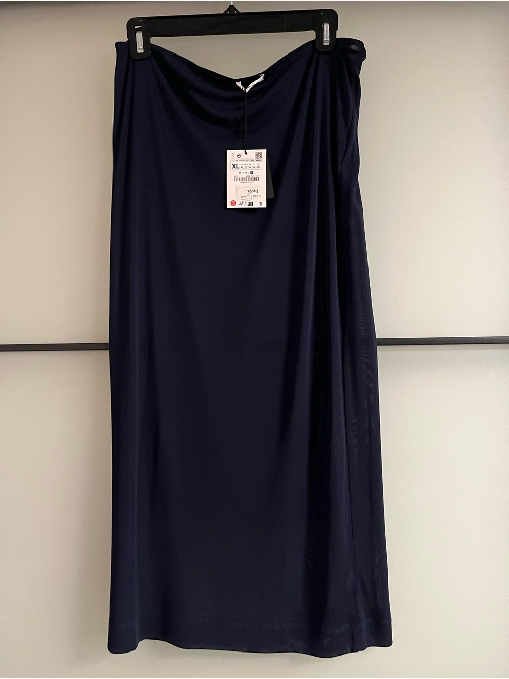 Zara Sheer Navy Maxi Skirt